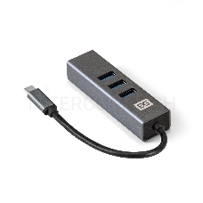 USB-Хаб (концентратор) ExeGate DUB-4TC (кабель-адаптер USB Type C --> 4xUSB3.0, Plug&Play, серебристый)