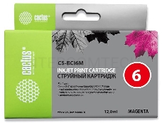 Картридж струйный Cactus CS-BCI6M пурпурный для Canon S800 S820 S900 S9000 i550 i560 (12ml)