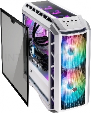 Корпус без блока питания Cooler Master MasterCase H500P Mesh White, USB3.0x2, USB2.0x2, 2x200 ARGBFan, 1x140Fan, Full Tower, w/o PSU