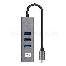 USB-Хаб (концентратор) ExeGate DUB-4TC (кабель-адаптер USB Type C --> 4xUSB3.0, Plug&Play, серебристый)