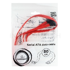 Кабель интерфейсный SATA Cablexpert CC-SATAM-DATA90-0.8M, 80см, угловой разъем, 7pin/7pin, защелка, пакет