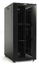 Шкаф серверный Hyperline (TTB-3261-DD-RAL9004) напольный 32U 600x1000мм пер.дв.перфор.2ств. задн.дв.перфор.2-хст. 2 бок.пан. 800кг черный 910мм IP20 сталь
