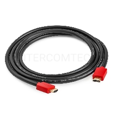 Кабель Greenconnect 0.3m HDMI версия 2.0, HDR 4:2:2, Ultra HD, 4K 60 fps 60Hz/5K*30Hz, 3D, AUDIO, 18.0 Гбит/с, 28/28 AWG, OD7.3mm, тройной экран, черный, красные коннекторы, GCR-HM451-0.3m Greenconnect Кабель 0.3m HDMI версия 2.0, HDR 4:2:2, Ultra HD, 4K