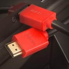 Кабель Greenconnect 0.3m HDMI версия 2.0, HDR 4:2:2, Ultra HD, 4K 60 fps 60Hz/5K*30Hz, 3D, AUDIO, 18.0 Гбит/с, 28/28 AWG, OD7.3mm, тройной экран, черный, красные коннекторы, GCR-HM451-0.3m Greenconnect Кабель 0.3m HDMI версия 2.0, HDR 4:2:2, Ultra HD, 4K