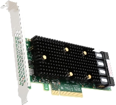 HBA-адаптер SAS 9400-16i SGL (05-50008-00), PCIe 3.1 x8 LP, Tri-Mode SAS/SATA/NVMe 12G HBA, 16port(2*int SFF8643), 3416 IOC