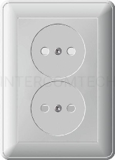 Розетка 2-м СП W59 16А IP20 защ. шторки без заземл. сл. кость SchE RS16-254-28