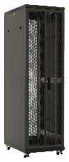 Шкаф серверный Hyperline (TTB-3261-DD-RAL9004) напольный 32U 600x1000мм пер.дв.перфор.2ств. задн.дв.перфор.2-хст. 2 бок.пан. 800кг черный 910мм IP20 сталь