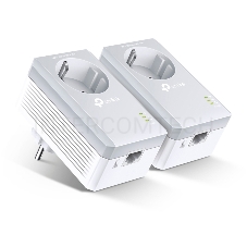 Сетевой адаптер TP-Link TL-PA4010PKIT AV600 Powerline  Adapter with AC Pass Through Starter Kit, Ultra Compact Size, 500Mbps Powerline Datarate,  10/100Mbps Fast Ethernet, HomePlug AV, Green Powerline,  Plug and Play