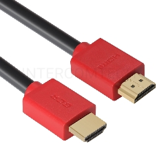 Кабель Greenconnect 1.0m HDMI версия 2.0, HDR 4:2:2, Ultra HD, 4K 60 fps 60Hz/5K*30Hz, 3D, AUDIO, 18.0 Гбит/с, 28/28 AWG, OD7.3mm, тройной экран, черный, красные коннекторы, GCR-HM451-1.0m Greenconnect Кабель 1.0m HDMI версия 2.0, HDR 4:2:2, Ultra HD, 4K