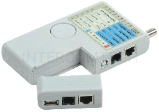 Тестер для витой пары ITK 4в1 RJ45/RJ11/BNC/USB с элем. пит.