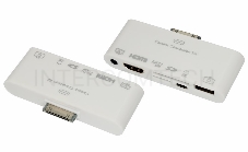 Адаптер AV 6 в 1 для iPhone 4/4S на HDMI, USB, microSD, SD, 3.5 мм, microUSB