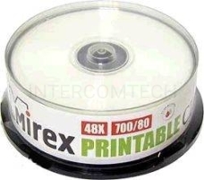 Диск CD-R Mirex 700 Mb, 48х, Cake Box (25), Ink Printable (25/300)