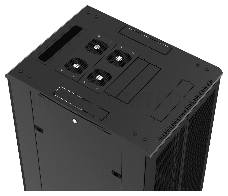 Шкаф серверный Hyperline (TTB-3261-DD-RAL9004) напольный 32U 600x1000мм пер.дв.перфор.2ств. задн.дв.перфор.2-хст. 2 бок.пан. 800кг черный 910мм IP20 сталь