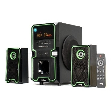 Колонки Dialog Progressive AP-222B BLACK - акустические колонки 2.1, 30W+2*10W RMS, Bluetooth, USB+SD reader