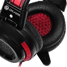 Наушники Oklick HS-G300 черный/красный {2.5м мониторы оголовье (AH-V1)}