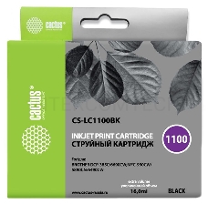 Картридж струйный Cactus CS-LC1100BK черный для Brother DCP-385c/6690cw/MFC-990/5890 (16ml)