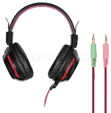 Наушники Oklick HS-G300 черный/красный {2.5м мониторы оголовье (AH-V1)}