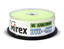 Диск DVD-RW Mirex 4.7 Gb, 4x, Cake Box (50), (50/300)