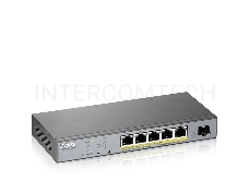 Коммутатор Zyxel GS1350-6HP, 4xGE PoE+, 1xGE PoE++ (802.3bt), 1xSFP, бюджет PoE 60 Вт, дальность передачи питания до 250 м, автоперезагрузка PoE-портов, повышенная защита от перенапряжений и электростатических р