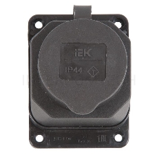 розетка кабельная наружной установки IР44 16А 2Р+E каучук ОМЕГА IEK PKR11-016-2-K02