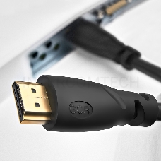 Кабель Greenconnect 15.0m HDMI версия 2.0, HDR Ultra HD 4K60 Hz/ 5K30Hz, 3D, Ethernet 18.0 Гбит/с, OD8.0mm, 28/26 AWG, черный, GCR-HM312-15.0m