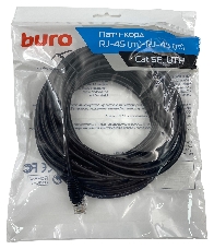 Патч-корд Buro UTP 4 пары cat5E CCA molded 10м черный RJ-45 (m)-RJ-45 (m)