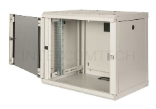 Шкаф коммутационный Lande Proline (LN-PR20U6060-LG-111) настенный 20U 600x600мм пер.дв.стекл задн.дв.стал.лист направл.под закл.гайки 100кг серый IP20 сталь