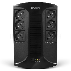 Источник бесперебойного питания SVEN UP-L1000E 1000VA/500W (6 розеток: 3х UPS/сетевой фильтр+3 x сетевой фильтр)