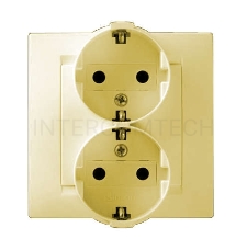 Розетка 2-м СП Simon15 с заземл. сл. кость Simon 1590459-031