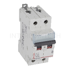 Выключатель автоматический модульный 2п C 16А 6кА DX3-E Leg 407277