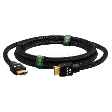 Кабель GCR 3.0m HDMI версия 2.0, HDR 4:2:2, Ultra HD, 4K 60 fps 60Hz/5K*30Hz, 3D, AUDIO, 18.0 Гбит/с, 28/28 AWG, OD7.8mm, тройной экран, черный нейлон, AL корпус черный, GCR-52190 GCR Кабель 3.0m HDMI версия 2.0, HDR 4:2:2, Ultra HD, 4K 60 fps 60Hz/5K*30H