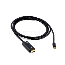 Кабель Cablexpert mDP-HDMI, 20M/19M, 1.8м, черный, позол.разъемы, пакет (CC-mDP-HDMI-6)