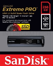 Флеш Диск 256GB SanDisk CZ880 Cruzer Extreme Pro, USB 3.1, Металлич., Черный