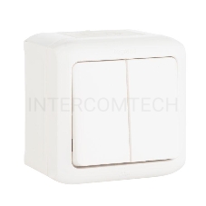 Выключатель 10A 2кл., IP44, бел. Quteo