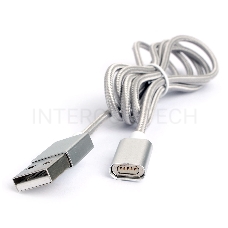 Кабель магнитный USB 2.0 Cablexpert CC-USB2-AMMg-1M, для адаптеров TypeC - microBM 5P - iPhone lightning, 1м, алюминиевые разъемы (адаптеры в комплектацию не входят)