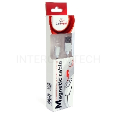 Кабель магнитный USB 2.0 Cablexpert CC-USB2-AMMg-1M, для адаптеров TypeC - microBM 5P - iPhone lightning, 1м, алюминиевые разъемы (адаптеры в комплектацию не входят)