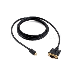 Кабель Cablexpert mDP-VGA, 20M/15M, 1.8м, черный, позол.разъемы, пакет (CC-mDPM-VGAM-6)