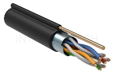 Кабель ITK LC3-C5E04-359 Каб. F/UTP кат.5E 4 x 2 x 24AWG, LDPE трос 1,2мм, 305м чер.