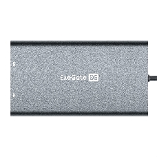 Док-станция ExeGate EX293985RUS DUB-31C/MAX (кабель-адаптер USB Type-C --> 3xUSB3.0 + Card Reader + PD 100W + HDMI 4K@30Hz + VGA + Audio + Lan RJ45 10/100/1000Mb, Plug&Play, серый)