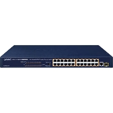 Коммутатор PLANET FGSW-2511P 24-Port 10/100TX 802.3at PoE + 1-Port Gigabit TP/SFP combo Ethernet Switch (190W PoE Budget, Standard/VLAN/QoS/Extend mode)