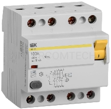 Выключатель диф. тока IEK 4п 100A 30mA тип AC ВД1-63 ИЭК MDV10-4-100-030