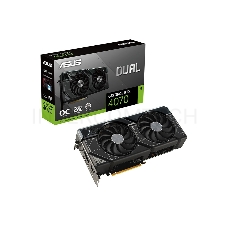Видеокарта Asus PCI-E 4.0 DUAL-RTX4070-O12G NVIDIA GeForce RTX 4070 12288Mb 192 GDDR6X 2520/21000 HDMIx1 DPx3 HDCP Ret