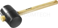 Чёрная резиновая киянка STAYER 20505-90 900г с деревянной рукояткой