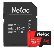 Флеш Карта MicroSD card Netac P500 Extreme Pro 256GB, retail version w/SD adapter