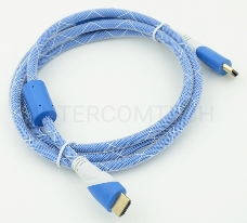 Кабель HDMI Ver.1.4 Blue/white jack HDMI19 (m)/HDMI19 (m) 1.8м феррит.кольца Позолоченные контакты