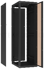 Шкаф коммутационный C3 Solutions Basic.2 24-68.GF13.SD2.BF23 B (NT565722) напольный 24U 600x800мм пер.дв.стекл задн.дв.спл.стал.лист 2 бок.пан. направл.под закл.гайки 600кг черный 657мм 57кг IP20 сталь
