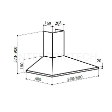 Вытяжка купольная LEX BASIC 600 WHITE  540м3/час лампы накаливания