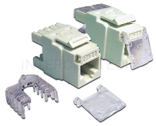 Модуль Keystone, RJ45, кат.6, UTP, 180 градусов, со шторкой, белый