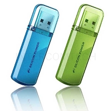 Флеш Диск Silicon Power 16Gb Helios 101 SP016GBUF2101V1N USB2.0 зеленый