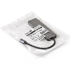 Док-станция ExeGate DUB-31C/PD/H (кабель-адаптер USB Type-C --> 3xUSB3.0 + PD 60W + HDMI 4K@30Hz, Plug&Play, серый)